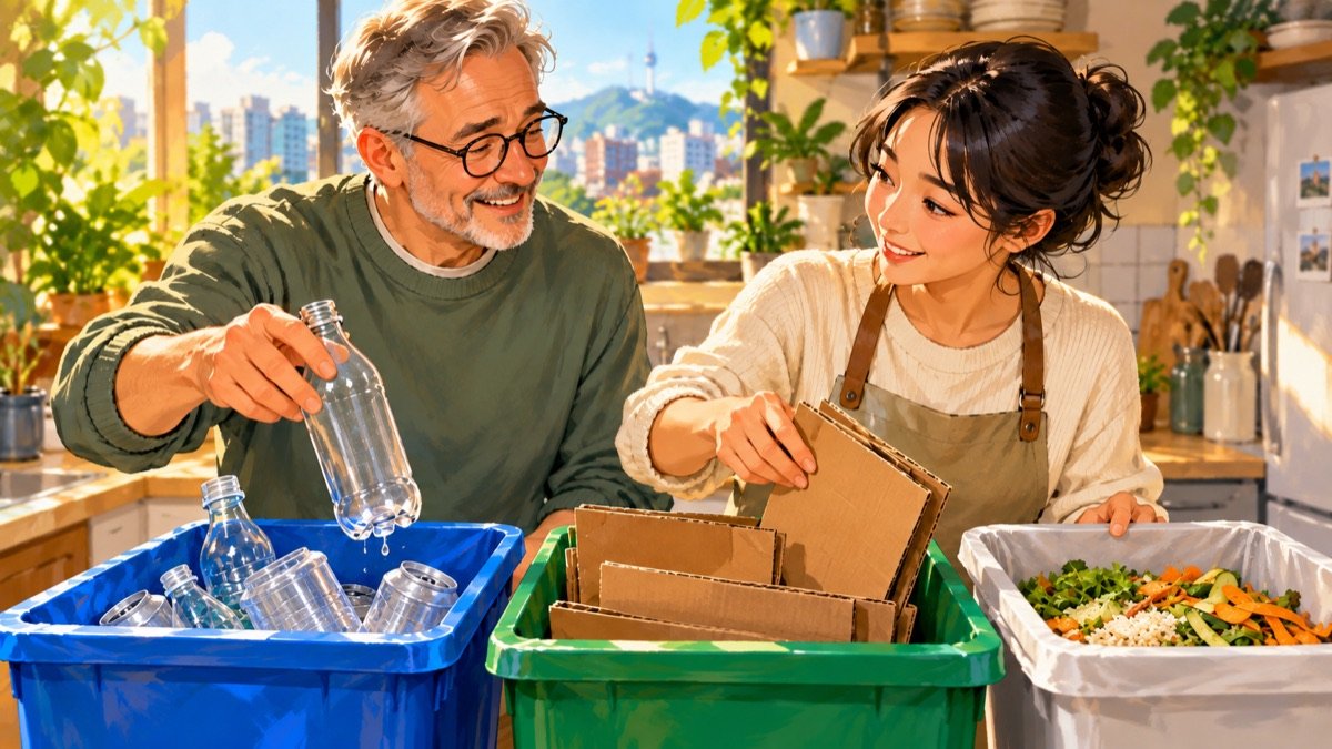 Trash Sorting in a Seoul Airbnb: Bags, Food Scraps, and Checkout Questions